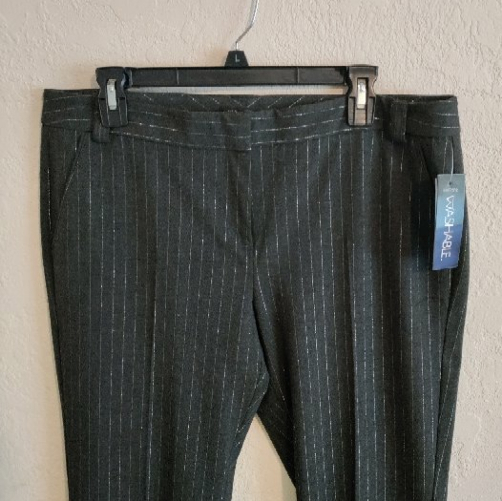 Inc. Women's pants slacks charcoal grey with Lurex-Caracas size 14 nwt